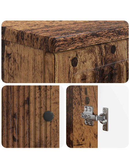 Set di Armadi da Bagno da 2 Pezzi EDE Legno antico