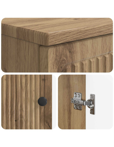 Set di Armadi da Bagno da 2 Pezzi EDE Rovere Artigianale