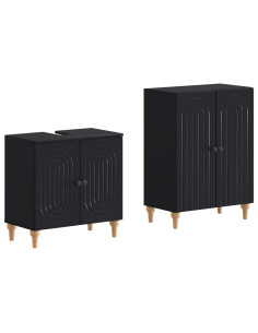 Set di Armadi da Bagno da 2 Pezzi ALKMAAR Nero