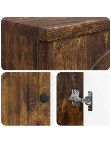 Set di Armadi da Bagno da 2 Pezzi ALKMAAR Rovere Fumo