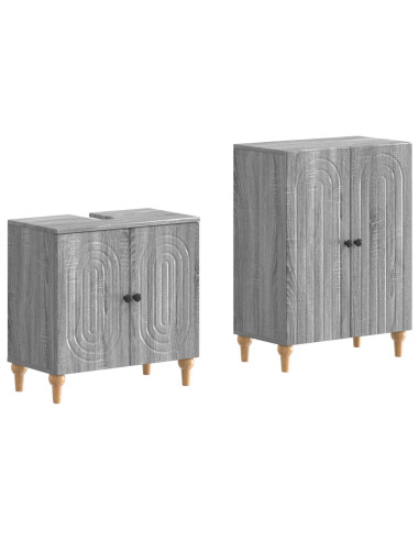 Set di Armadi da Bagno da 2 Pezzi ALKMAAR Sonoma grigio