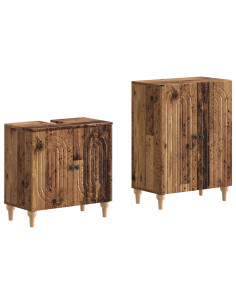 Set di Armadi da Bagno da 2 Pezzi ALKMAAR Legno antico