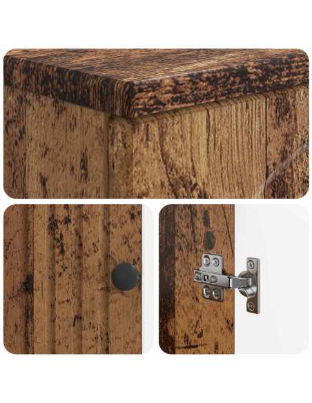 Set di Armadi da Bagno da 2 Pezzi ALKMAAR Legno antico
