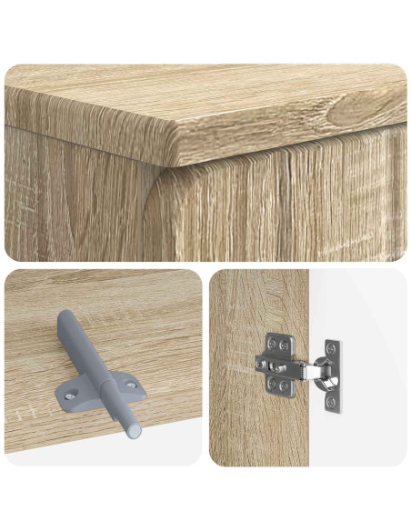 Set di Armadi da Bagno da 2 Pezzi ZWOLLE Rovere Sonoma