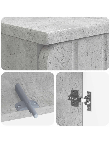 Set di Armadi da Bagno da 2 Pezzi ZWOLLE Grigio Cemento