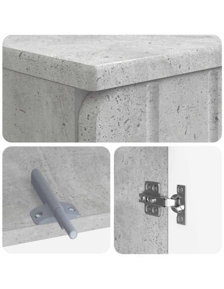 Set di Armadi da Bagno da 2 Pezzi ZWOLLE Grigio Cemento