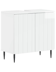 Set di Armadi da Bagno da 2 Pezzi ZWOLLE Bianco Lucido 2