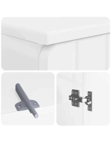 Set di Armadi da Bagno da 2 Pezzi ZWOLLE Bianco Lucido