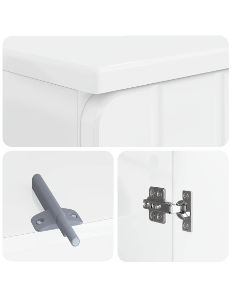 Set di Armadi da Bagno da 2 Pezzi ZWOLLE Bianco Lucido