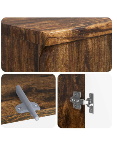 Set di Armadi da Bagno da 2 Pezzi ZWOLLE Rovere Fumo