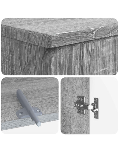 Set di Armadi da Bagno da 2 Pezzi ZWOLLE Sonoma grigio