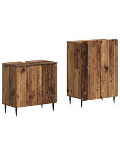 Set di Armadi da Bagno da 2 Pezzi ZWOLLE Legno antico