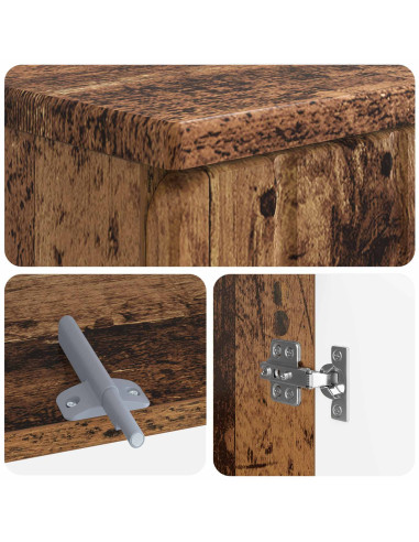 Set di Armadi da Bagno da 2 Pezzi ZWOLLE Legno antico