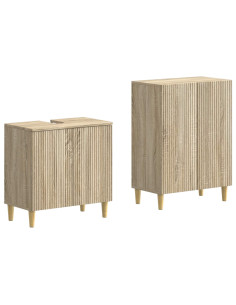 Set di Armadi da Bagno da 2 Pezzi ARNHEM Rovere Sonoma