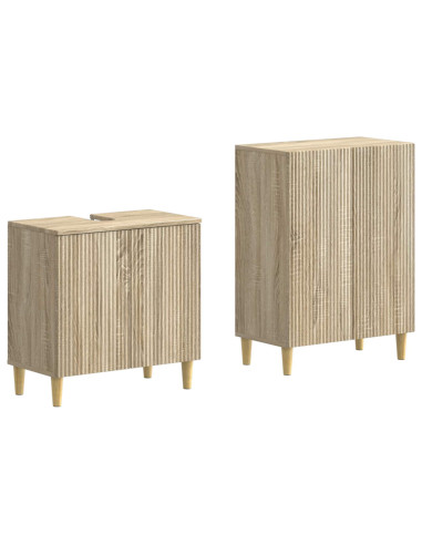 Set di Armadi da Bagno da 2 Pezzi ARNHEM Rovere Sonoma