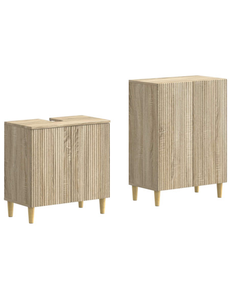 Set di Armadi da Bagno da 2 Pezzi ARNHEM Rovere Sonoma