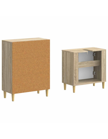 Set di Armadi da Bagno da 2 Pezzi ARNHEM Rovere Sonoma