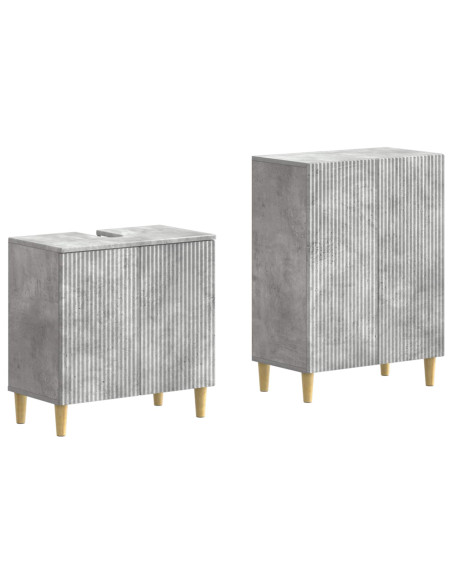 Set di Armadi da Bagno da 2 Pezzi ARNHEM Grigio Cemento