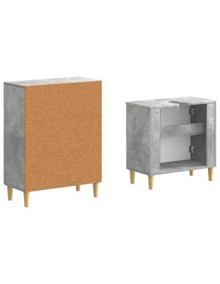 Set di Armadi da Bagno da 2 Pezzi ARNHEM Grigio Cemento
