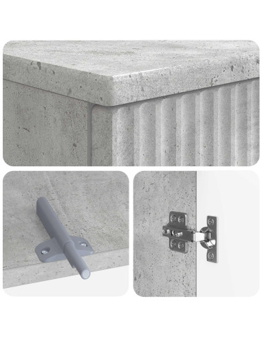 Set di Armadi da Bagno da 2 Pezzi ARNHEM Grigio Cemento