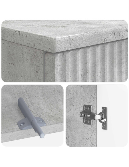 Set di Armadi da Bagno da 2 Pezzi ARNHEM Grigio Cemento