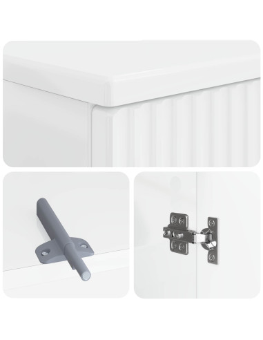 Set di Armadi da Bagno da 2 Pezzi ARNHEM Bianco Lucido
