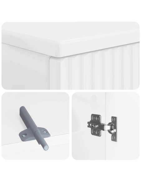Set di Armadi da Bagno da 2 Pezzi ARNHEM Bianco Lucido