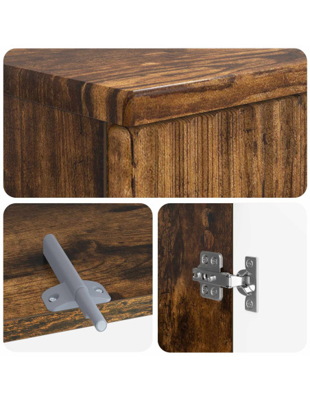 Set di Armadi da Bagno da 2 Pezzi ARNHEM Rovere Fumo