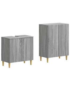 Set di Armadi da Bagno da 2 Pezzi ARNHEM Sonoma grigio
