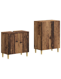 Set di Armadi da Bagno da 2 Pezzi ARNHEM Legno antico