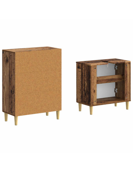 Set di Armadi da Bagno da 2 Pezzi ARNHEM Legno antico