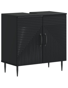Set di Armadi da Bagno da 2 Pezzi HAARLEM Nero 2