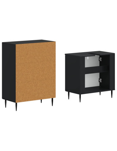 Set di Armadi da Bagno da 2 Pezzi HAARLEM Nero