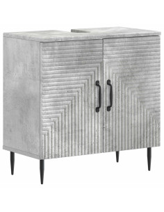 Set di Armadi da Bagno da 2 Pezzi HAARLEM Grigio Cemento 2