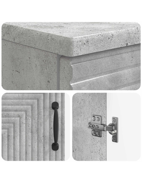 Set di Armadi da Bagno da 2 Pezzi HAARLEM Grigio Cemento