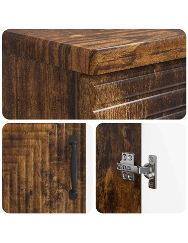 Set di Armadi da Bagno da 2 Pezzi HAARLEM Rovere Fumo