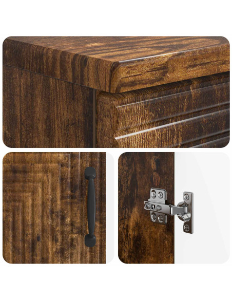 Set di Armadi da Bagno da 2 Pezzi HAARLEM Rovere Fumo