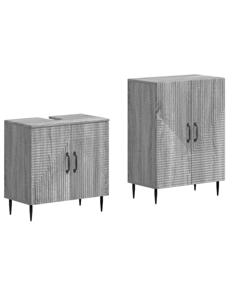 Set di Armadi da Bagno da 2 Pezzi HAARLEM Sonoma grigio