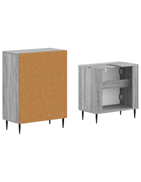 Set di Armadi da Bagno da 2 Pezzi HAARLEM Sonoma grigio