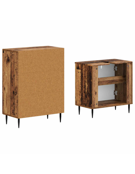 Set di Armadi da Bagno da 2 Pezzi HAARLEM Legno antico