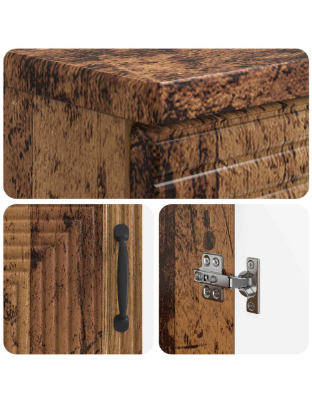Set di Armadi da Bagno da 2 Pezzi HAARLEM Legno antico
