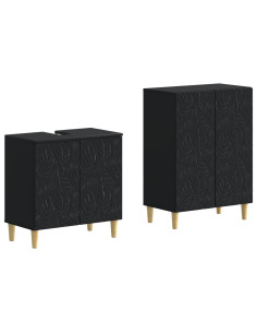Set di Armadi da Bagno da 2 Pezzi DELFT Nero