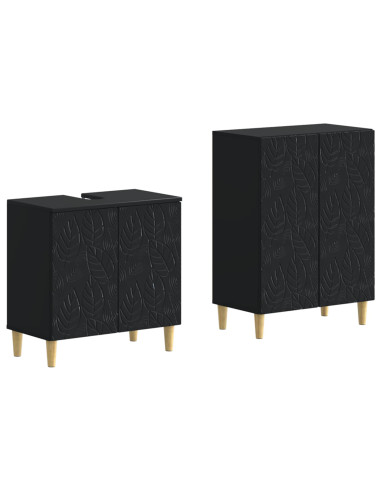 Set di Armadi da Bagno da 2 Pezzi DELFT Nero