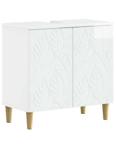 Set di Armadi da Bagno da 2 Pezzi DELFT Bianco Lucido 2