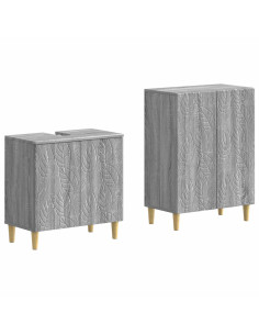 Set di Armadi da Bagno da 2 Pezzi DELFT Sonoma grigio