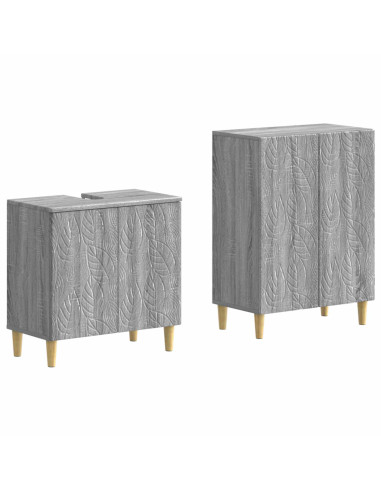 Set di Armadi da Bagno da 2 Pezzi DELFT Sonoma grigio