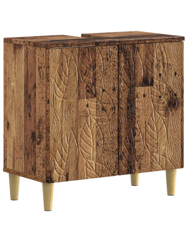Set di Armadi da Bagno da 2 Pezzi DELFT Legno antico