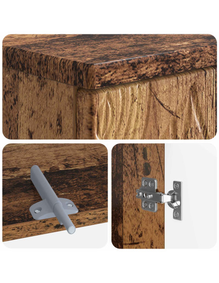 Set di Armadi da Bagno da 2 Pezzi DELFT Legno antico