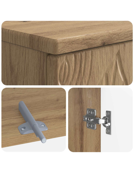 Set di Armadi da Bagno da 2 Pezzi DELFT Rovere Artigianale