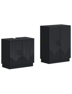 Set di Armadi da Bagno da 2 Pezzi HOORN Nero